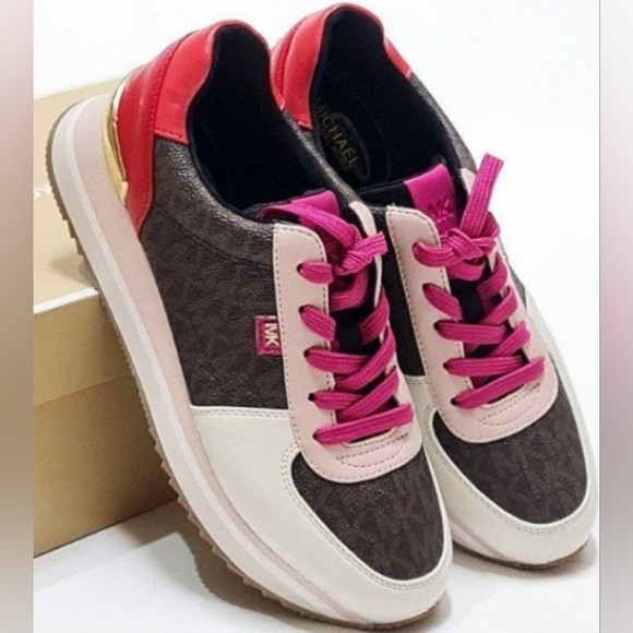 Michael Kors Monique Trainer Pink/Brown - Picture 3 of 12